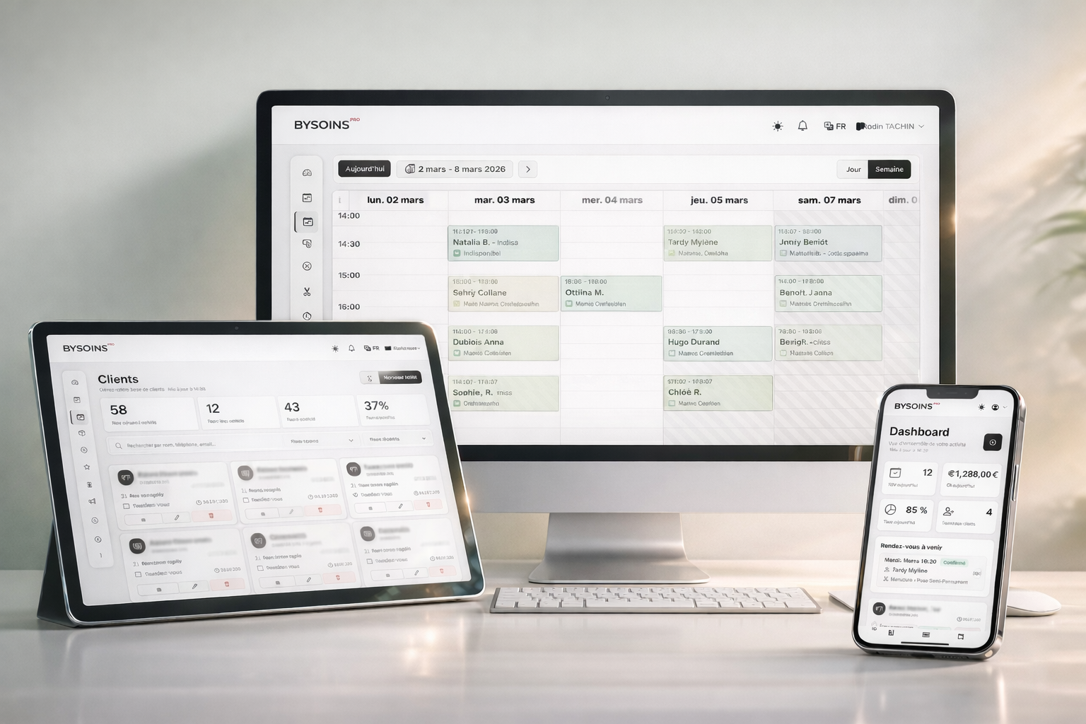 Institut esthétique utilisant BYSOINS pour gérer les rendez-vous