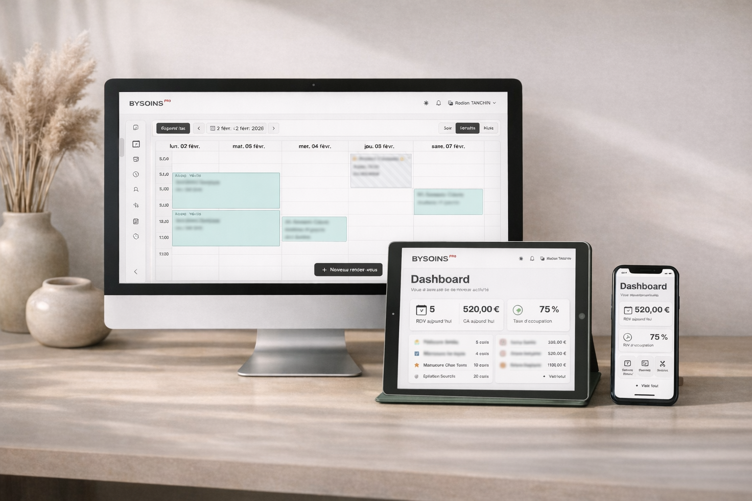 Aperçu de l'espace professionnel BYSOINS